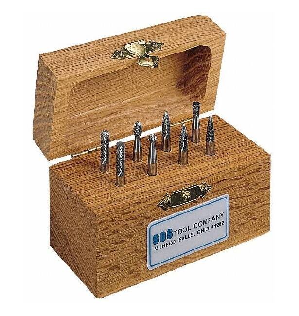 SGSPRO 8-Piece Tungsten Carbide Tap, Die & Drill Set, 3/16-Inch Shank - Image 1