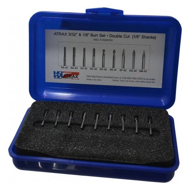 Atrax 9 Piece Tungsten Carbide Tap, Die, and Drill Set - Image 1