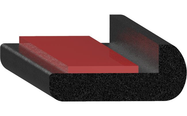 Uni-Grip 0.980x0.390 Inch Rubber Tape Seal with 3M Heat-Activated Tape - Image 1