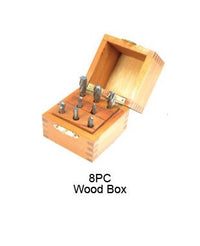 Grobet USA 8-Piece 1/4in Double Cut Wood Tap, Die, and Drill Set