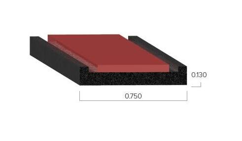Uni-Grip 0.750" x 0.130" Rubber Tape Seal with 3M Heat-Activated Tape - Image 2