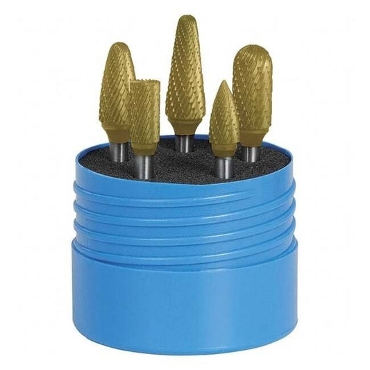 SGSPRO 5 Piece Tungsten Carbide Tap, Die & Drill Set - 1/4 Inch Shank - Image 1