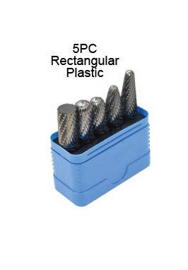 Grobet USA 5 Piece Tap, Die, and Drill Set - 1/4in Double Cut Rectangular Plastic Shank - Image 1