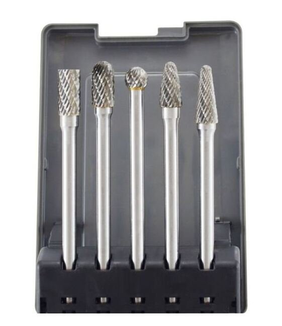 Astro 5 Piece Long Double Cut Carbide Burr Set 4.5 Inch - Image 2