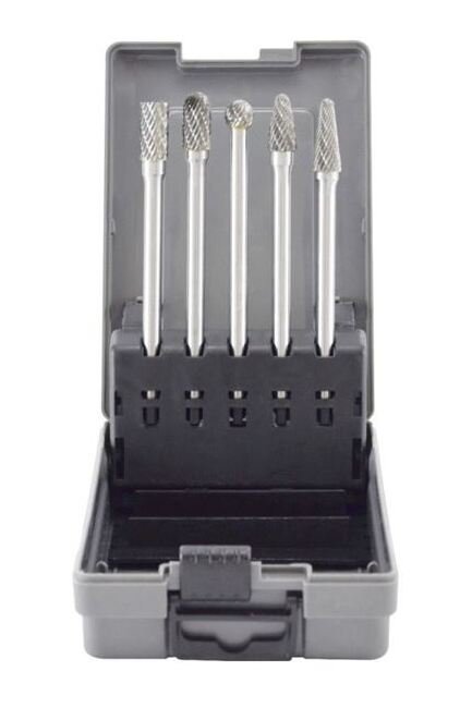 Astro 5 Piece Long Double Cut Carbide Burr Set 4.5 Inch - Image 1