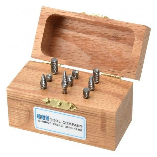 SGSPRO 9-Piece Tungsten Carbide Tap, Die & Drill Set, 1/8in Shank - Image 1