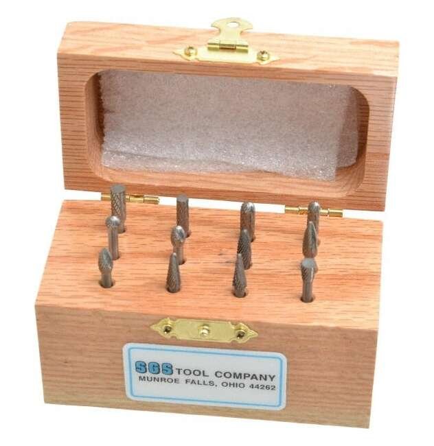 SGSPRO 12-Piece Tungsten Carbide Tap, Die, and Drill Set - 1/8 Inch Shank - Image 1
