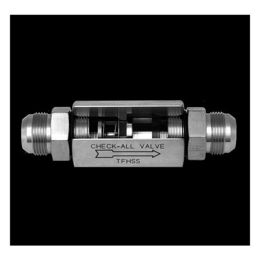 TF Style Flared Tubing Check Valve - 3/8" Line, 3.50 PSI Cracking Pressure - Image 1