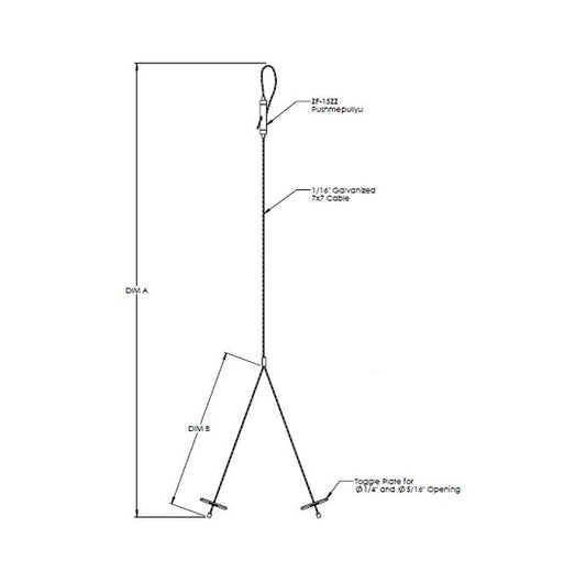 120-Inch Y-Cable with Pushmepullyu Gripper & Toggle - Griplock® Industrial Cable System - Image 1