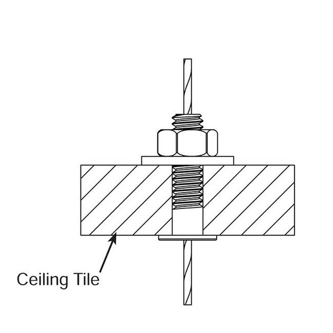 Griplock® Satin Chrome Cable Grommet for 5/8" Ceiling Tile - Image 2