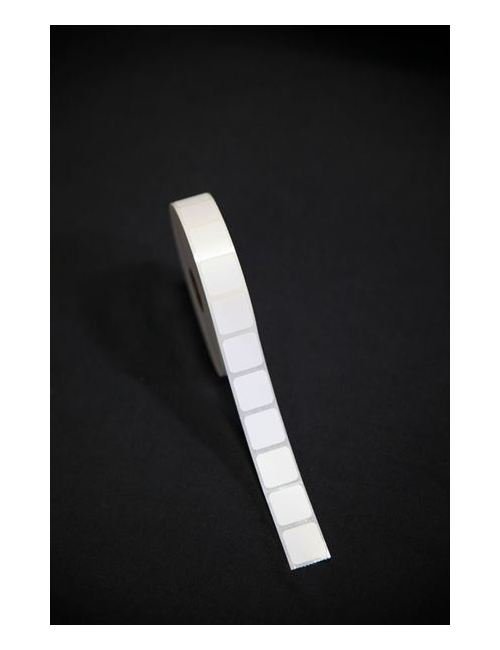 0.875 x 0.875 Inch Size White Opaque Liner Matte White Thermal Transfer Polyester Label - Image 2