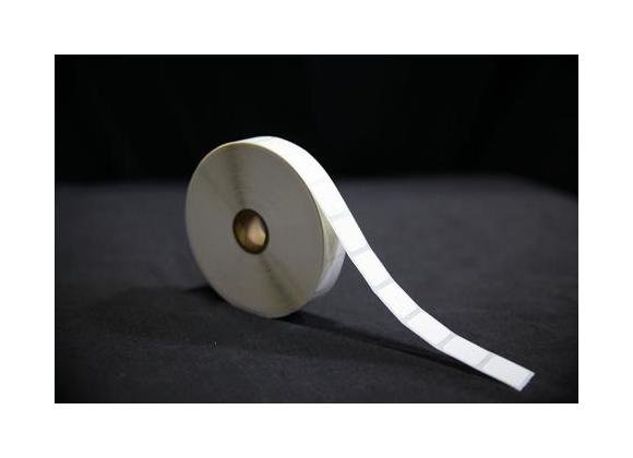 0.875 x 0.875 Inch Size White Opaque Liner Matte White Thermal Transfer Polyester Label - Image 1