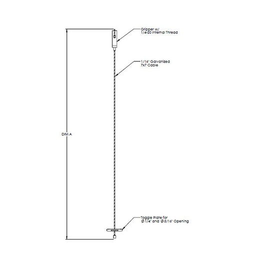 180in Single Cable Industrial Kit with Toggle Fixture - Griplock® - Image 1