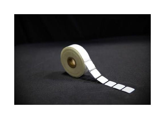 0.875 x 0.875 Inch Size Clear Liner White Thermal Transfer Polyester Label - Image 1
