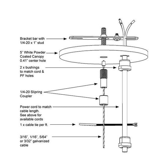 Griplock® Architectural Power Feed Kit with Stainless Steel Cable - Image 1