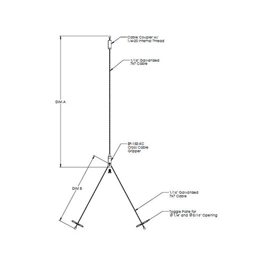 Griplock® Cross-Cable Industrial Kit - 12in Cross Cable, 180in Total Length - Image 1