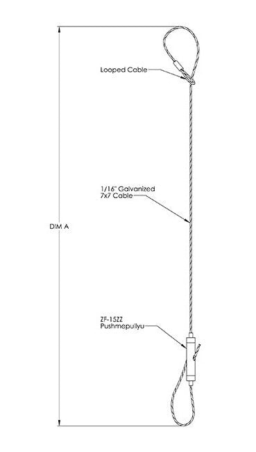60 Inch Single Cable Industrial Kit with Looping Gripper Fixture - Image 1
