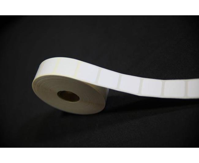 0.9375 x 0.9375 Inch Size Opaque Liner White Thermal Transfer Polyester Label - Image 2