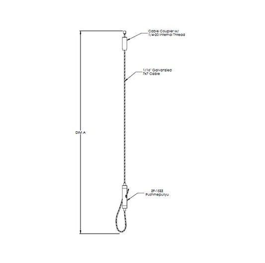 Griplock® 120 Inch Single Cable Industrial Kit with 1/4-20 Cable Coupler - Image 1