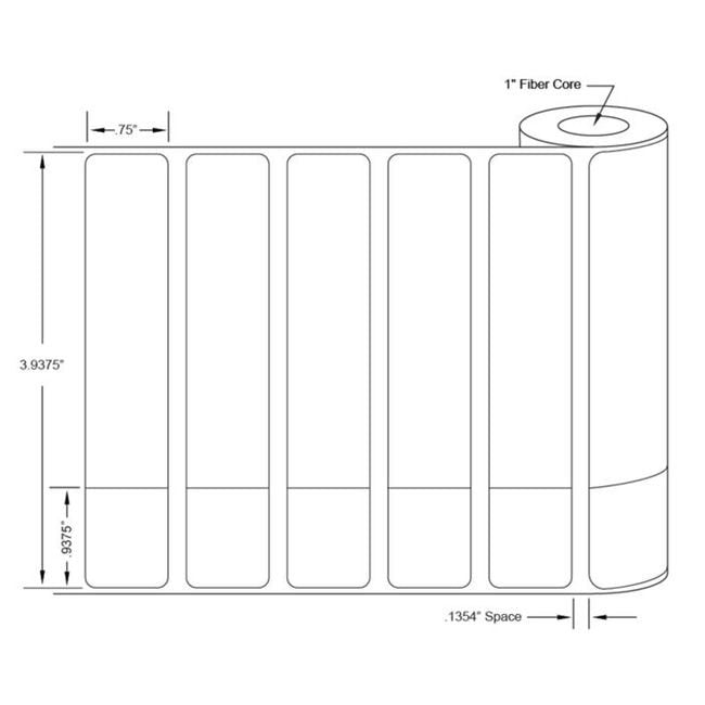 0.96875 x 0.75 and 3 x 0.75 Inch White Paper Thermal Transfer Two Label Set - Image 3