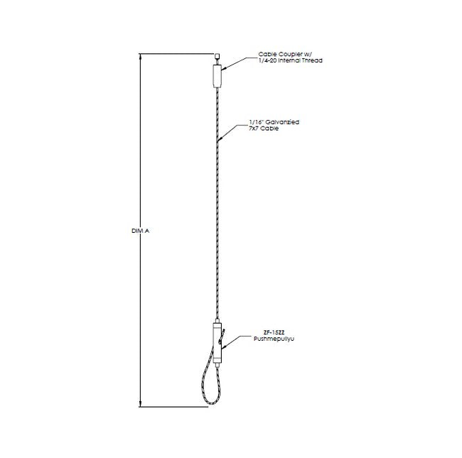 240 in Industrial Cable Kit with 1/4-20 Cable Coupler Fixture - Image 1