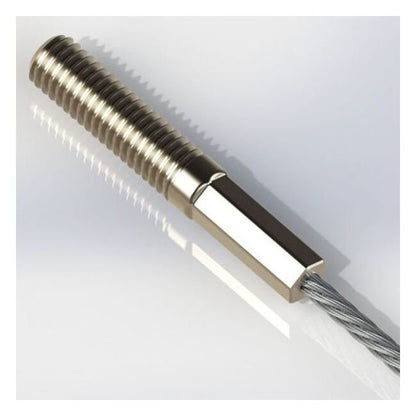 1.500 Inch (in) Thread Length and 0.250 Inch (in) Maximum Mating Cable Diameter Plated Steel Threaded Cable Plug for Cable Assemblies - Image 1