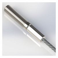 2.000 Inch (in) Thread Length and 0.375 Inch (in) Maximum Mating Cable Diameter Stainless Steel Threaded Cable Plug for Cable Assemblies