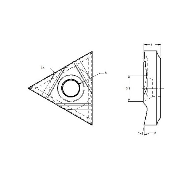 Triangle Laydown Threader Cutting Insert, 0.517/0.523 in - Image 1