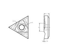 Triangle Laydown Threader Cutting Insert, 0.517/0.523 in