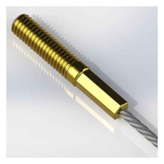 0.500 Inch (in) Thread Length and 0.032 Inch (in) Maximum Mating Cable Diameter Brass Threaded Cable Plug for Cable Assemblies - Image 1