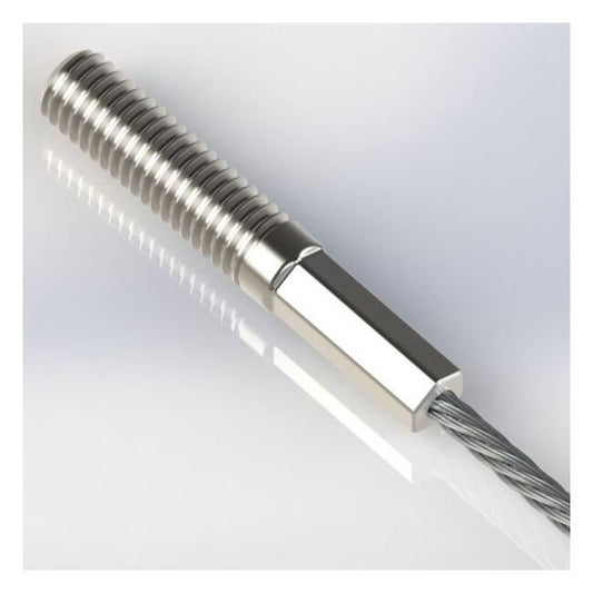 0.500 Inch (in) Thread Length and 0.047 Inch (in) Maximum Mating Cable Diameter Stainless Steel Threaded Cable Plug for Cable Assemblies - Image 1