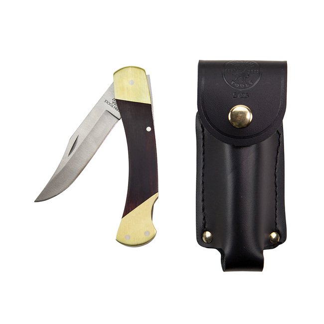 Klein® 8-3/4 in. Sportsman Knife with Lockback and Ebony Wood Handle - Image 1