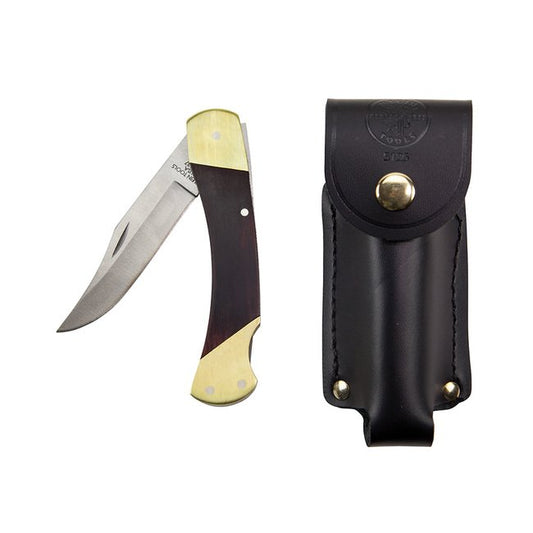Klein® 8-3/4 in. Sportsman Knife with Lockback and Ebony Wood Handle - Image 1
