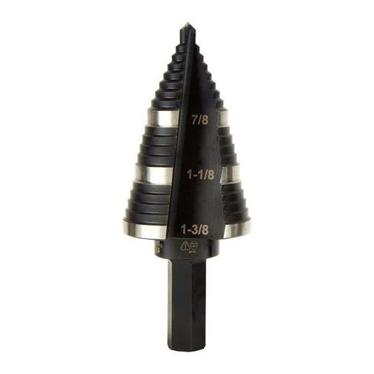 Klein® 3-Hole Step Drill Bit, M2 Steel 7/8 - 1-3/8 in. - Image 1