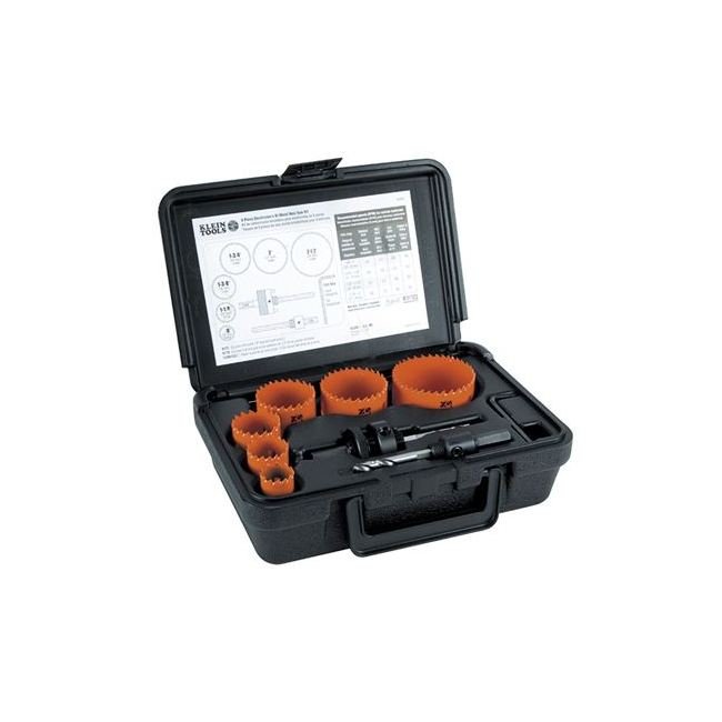 Klein® 8 Piece Bi-Metal Hole Saw Kit with Arbors - Image 1
