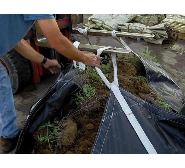 Lewis Rowdy's DirtBall™ 8 ft Canvas Jobsite Debris Tarp with V-Notch Cutout - Image 4