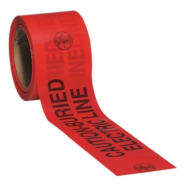 Klein® 200 ft Barricade Warning Tape, Black on Bright Red - Image 1