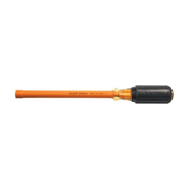 Klein® 9-3/4 in. Hollow Shaft Insulated Nut Driver, 1/4 in. Size - Image 1