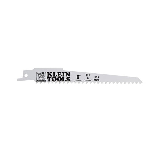 Klein® 6-Inch Bi-Metal Reciprocating Saw Blade, 0.050" Thickness, Pack of 5 - Image 1