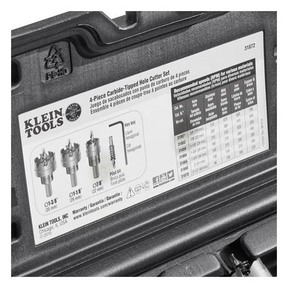 Klein® 4 Piece Carbide-Tipped Hole Cutter Set - Image 4