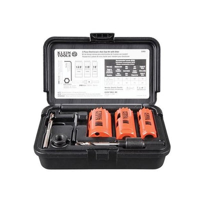 Klein® 3 Piece Electricians Hole Saw Kit with Arbor - Image 5