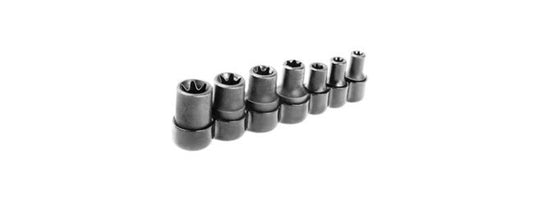 Lisle 7 Piece Female Torx Socket Set - Alloy Steel, 1/4 and 3/8 Inch Drive - Image 1