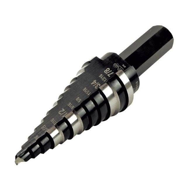 Klein® 12-Hole Step Drill Bit Set, High Speed Steel, 3/16-7/8 in, Hex Shank - Image 3