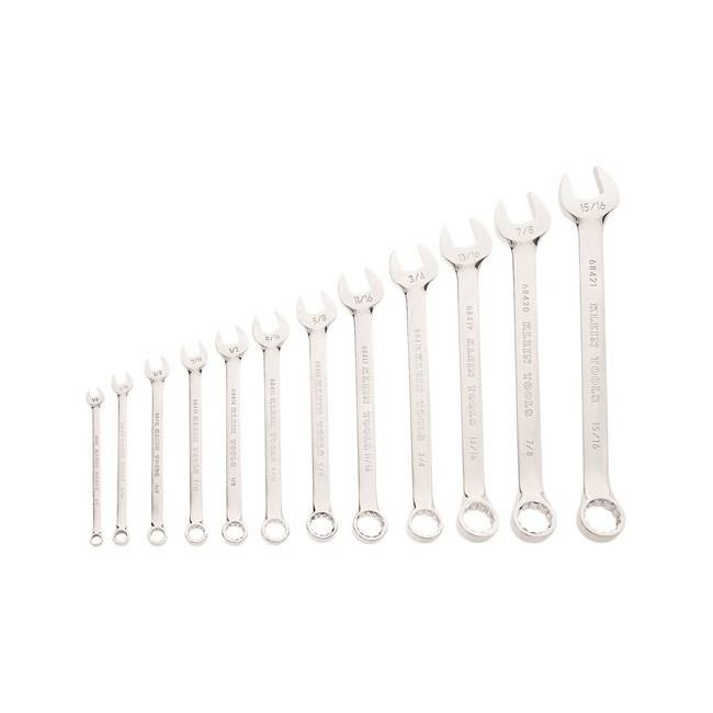 Klein® Tools 12-Piece Combination Wrench Set - Forged Alloy-Steel, Nickel Chrome Plated - Image 2