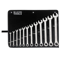 Klein® Tools 12-Piece Combination Wrench Set - Forged Alloy-Steel, Nickel Chrome Plated