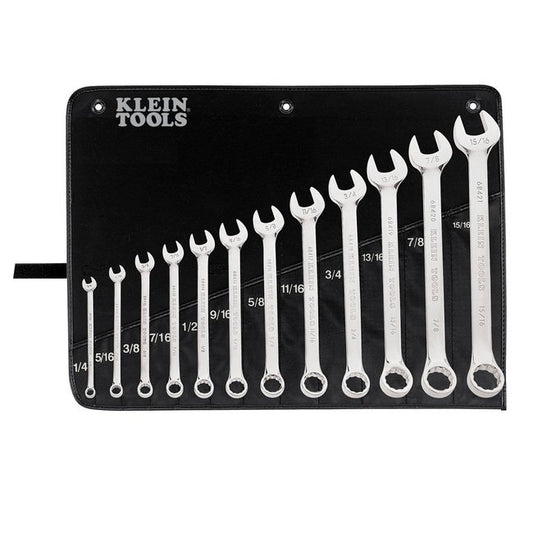 Klein® Tools 12-Piece Combination Wrench Set - Forged Alloy-Steel, Nickel Chrome Plated - Image 1
