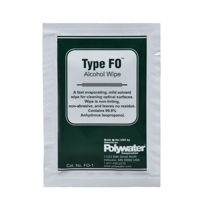 Polywater Anhydrous Fiber Optic Prep Wipe - Type FO, 5x8 in., 50/Box - Image 1