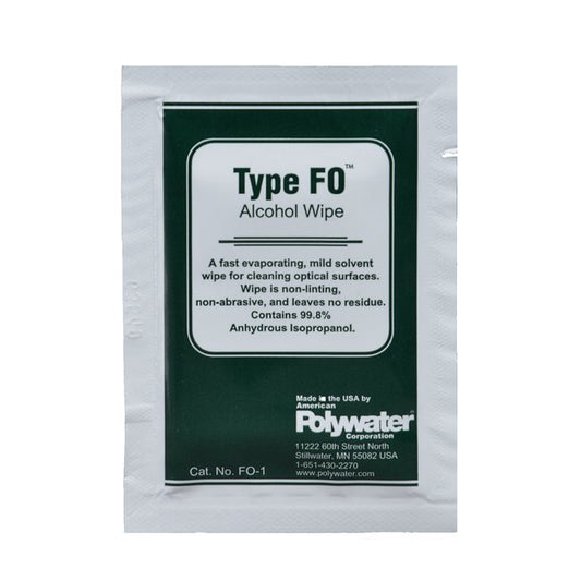 Polywater Anhydrous Fiber Optic Prep Wipe - Type FO, 5x8 in., 50/Box - Image 1