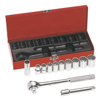 Klein® 1/2 in. Drive Imperial Socket Set with Spark Plug & Ratchet, 12-Piece