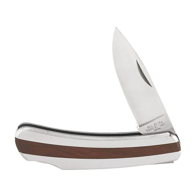 Klein® 7-Inch Stainless Steel Pocket Knife with Lockback and Wood Handle - Image 2